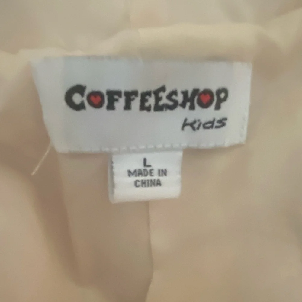 Coffee Shop kids faux‎ Shearling Cream hooded Vest sz L